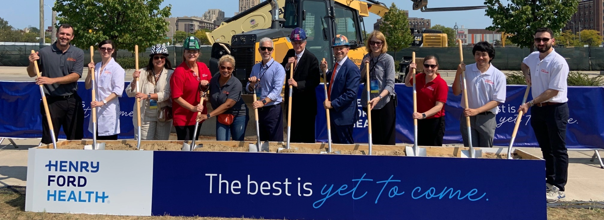 group photo breaking ground in Detroit