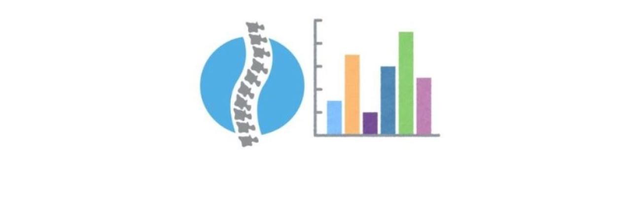 a graphic of a spinal cord and a bar graph