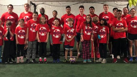 Paralympian and Former Patient Teaches SRAlab Soccer Clinic 