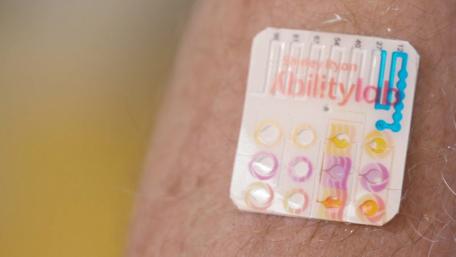 example of a sweat sensor developed at Shirley Ryan AbilityLab