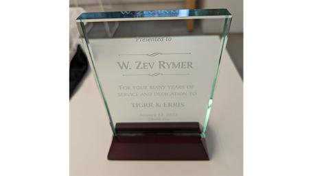 Zev Rymer Honored by TIGRR for Mentorship of Early-Career Rehabilitation Professionals