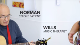 Stroke survivor works on music thearpy