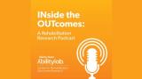 orange banner with micrphone and inside the outcomes a rehabilitation research podcast