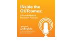 Inside the Outcomes graphic. Orange background with white microphone graphic, AbilityLab logo and in white it says Inside the outcomes a rehabilitation research podcast